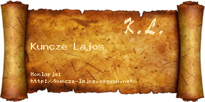 Kuncze Lajos névjegykártya