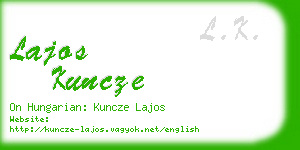 lajos kuncze business card